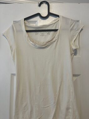Poof! Cream Scoop Neck Short Sleeve Tee